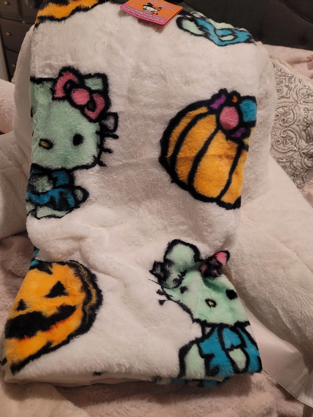 Hello Kitty Halloween Frankenstein Blanket