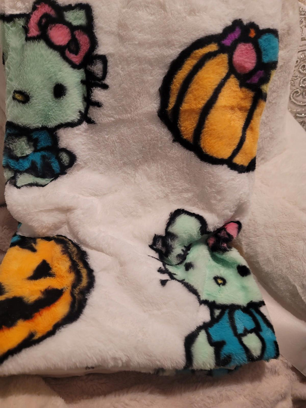 Hello Kitty Halloween Frankenstein Blanket